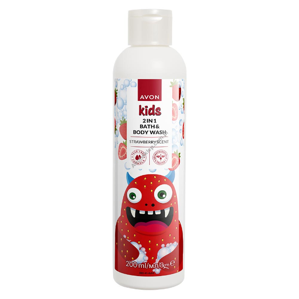 2w1 płyn do mycia ciała i kąpieli – truskawka Avon Kids -200 ml